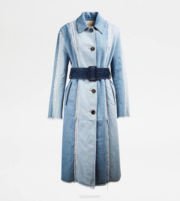 Trenchcoat aus Denim Frauen Tod's DZ4Z624 blau/hellblau