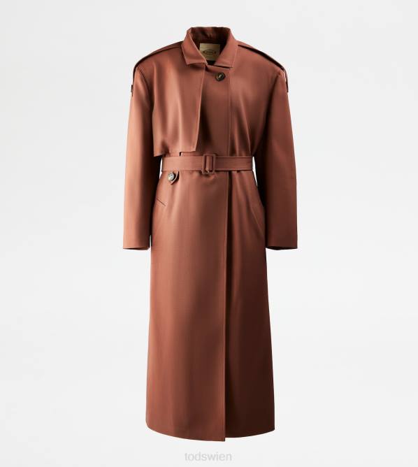 Übergroßer Trenchcoat aus Wolle Frauen Tod's DZ4Z598 braun