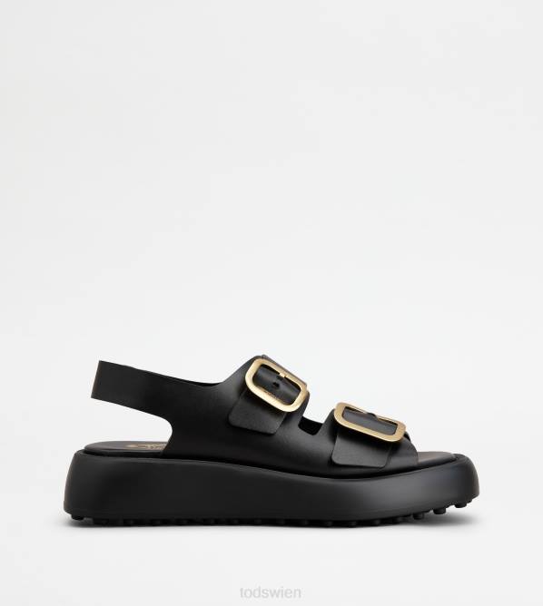 Sandalen aus Leder Frauen Tod's DZ4Z207 Schwarz