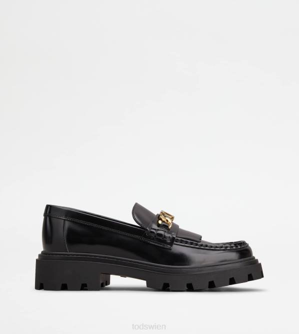 Loafer aus Leder mit Fransen Frauen Tod's DZ4Z7 Schwarz