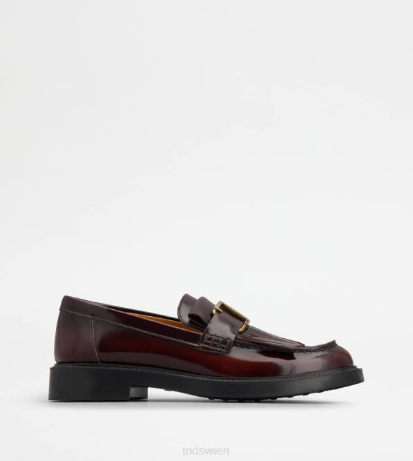 Zeitlose Slipper aus Leder Frauen Tod's DZ4Z9 Burgund