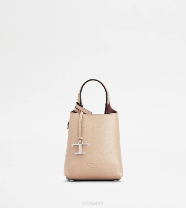 Mikrotasche aus Leder Frauen Tod's DZ4Z460 cremefarben