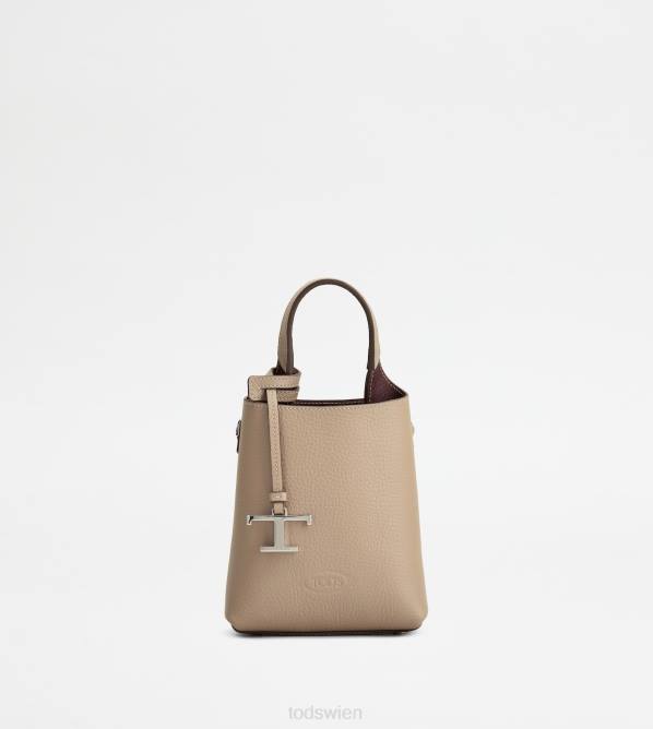 Mikrotasche aus Leder Frauen Tod's DZ4Z471 Beige