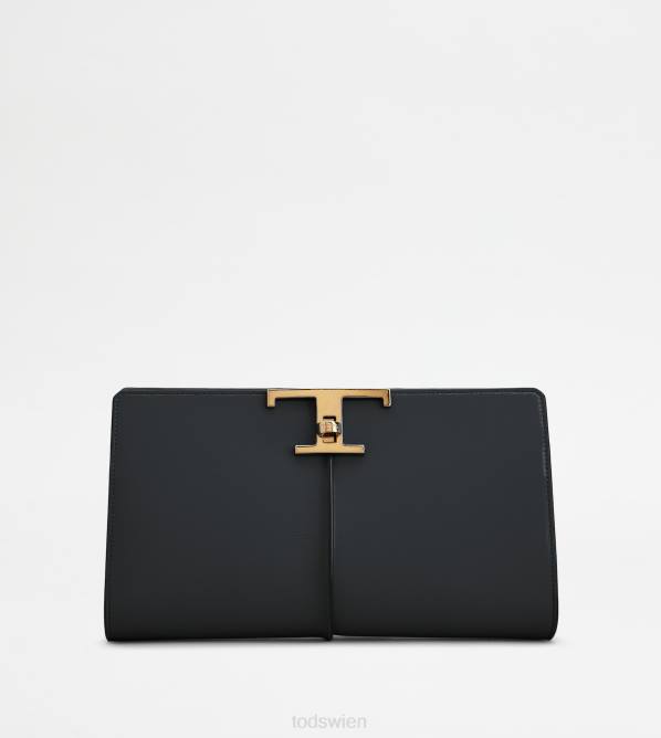 Zeitlose Clutch aus Leder, klein Frauen Tod's DZ4Z354 Schwarz