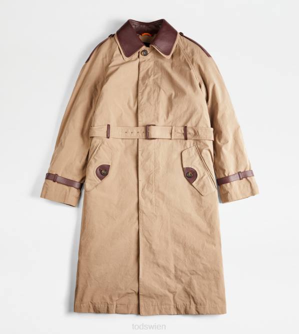 Trenchcoat mit Ledereinsätzen Männer Tod's DZ4Z1116 grau