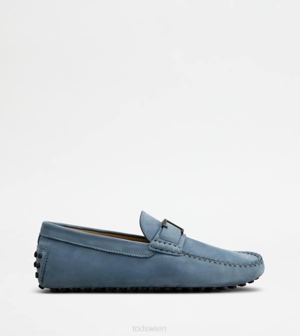 Gommino-Fahrerschuhe aus Nubuk Männer Tod's DZ4Z723 hellblau