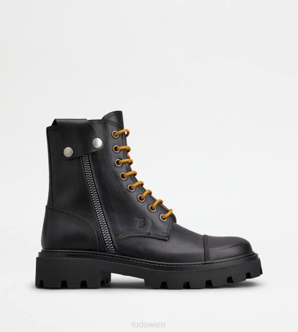 Kampfstiefel aus Leder Männer Tod's DZ4Z813 Schwarz